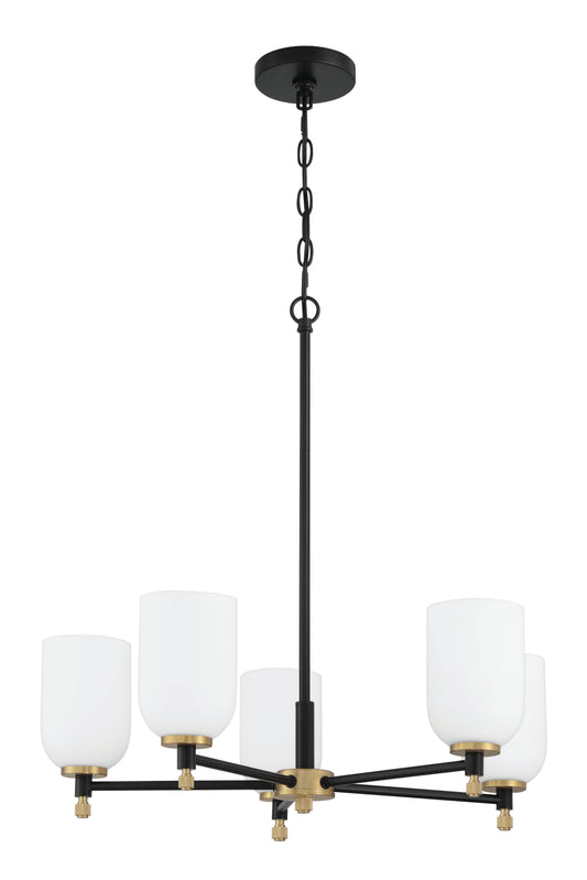 Craftmade - 60325-FBSB - Five Light Chandelier - Council - Flat Black/Satin Brass