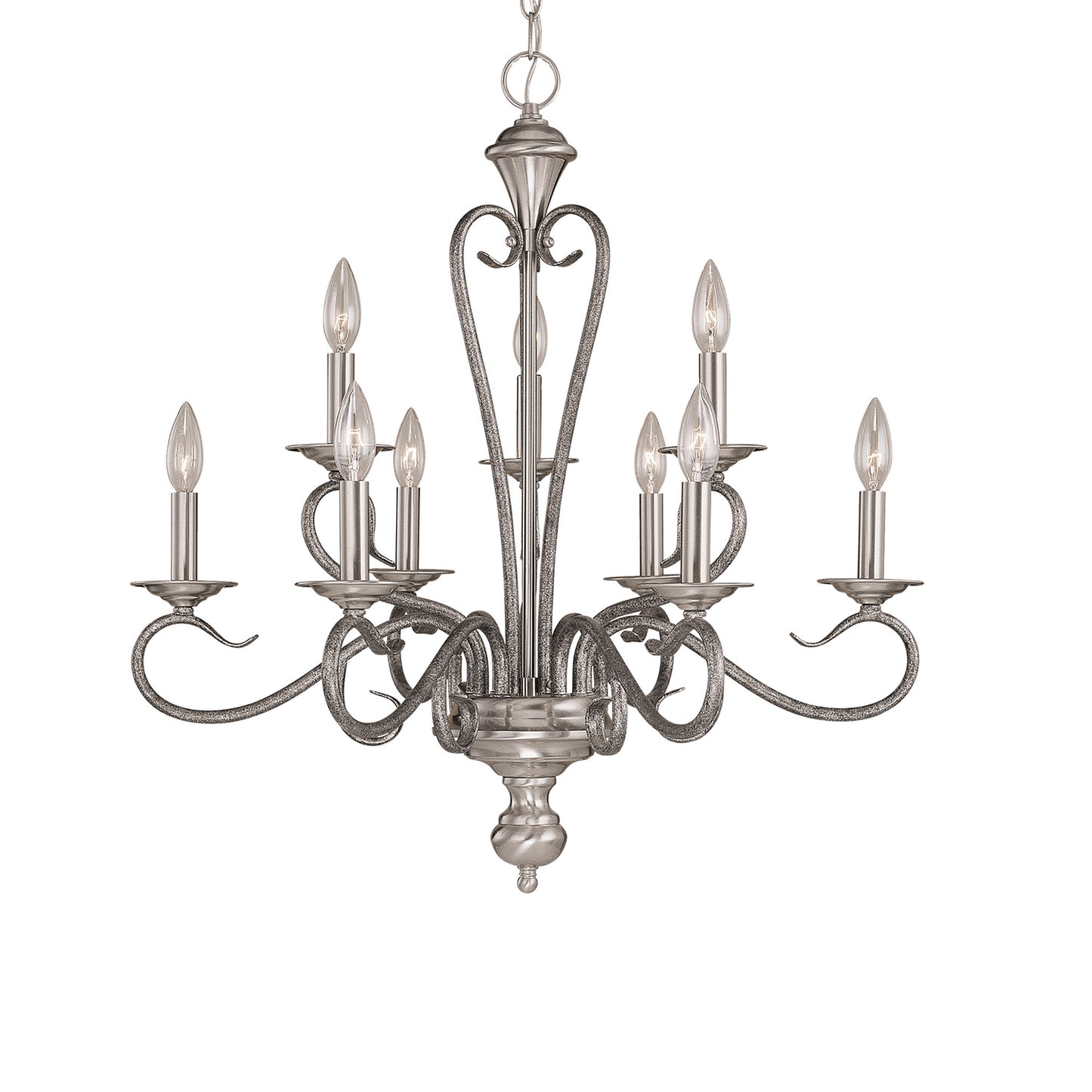 Millennium - 519-SN/SM - Nine Light Chandelier - Devonshire - Satin Nickel/Silvermist