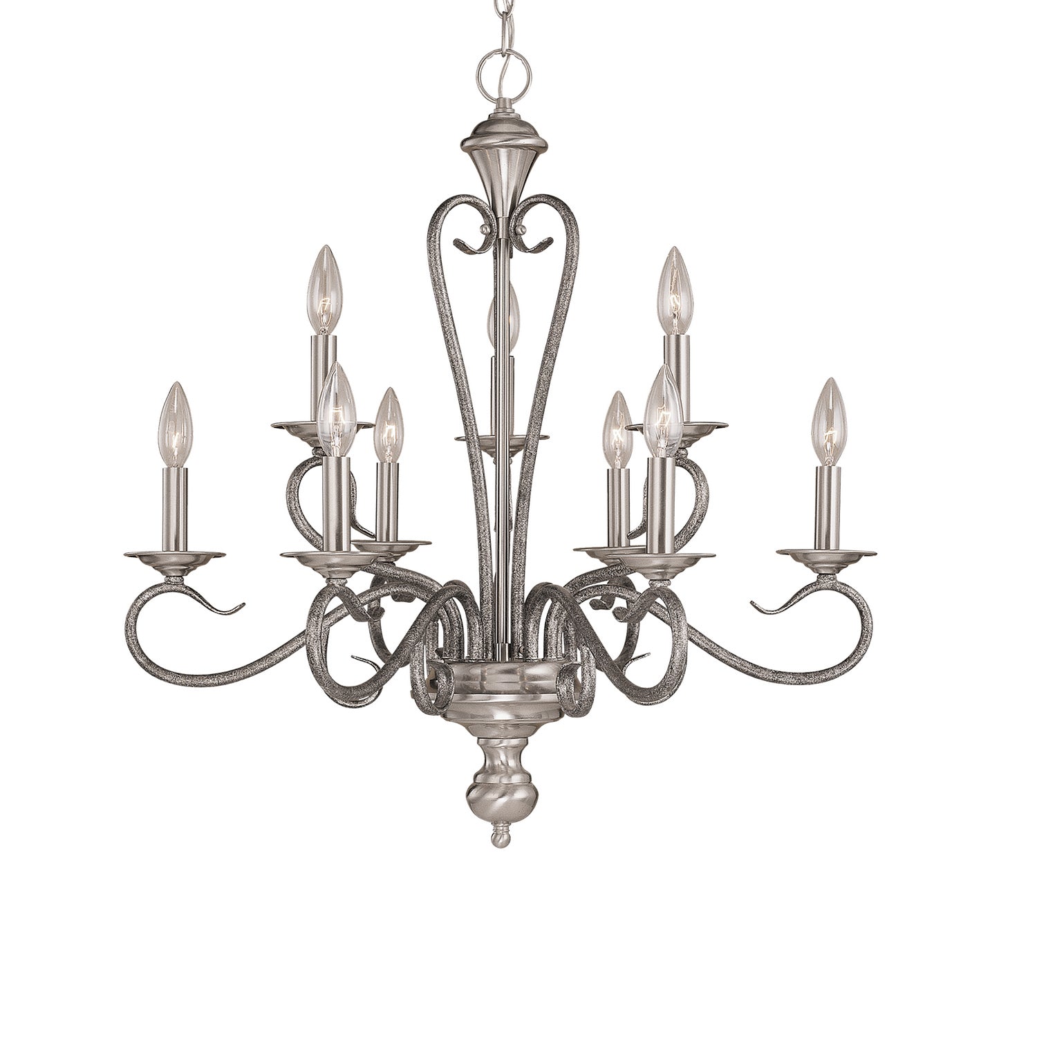 Millennium - 519-SN/SM - Nine Light Chandelier - Devonshire - Satin Nickel/Silvermist