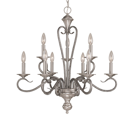 Millennium - 519-SN/SM - Nine Light Chandelier - Devonshire - Satin Nickel/Silvermist