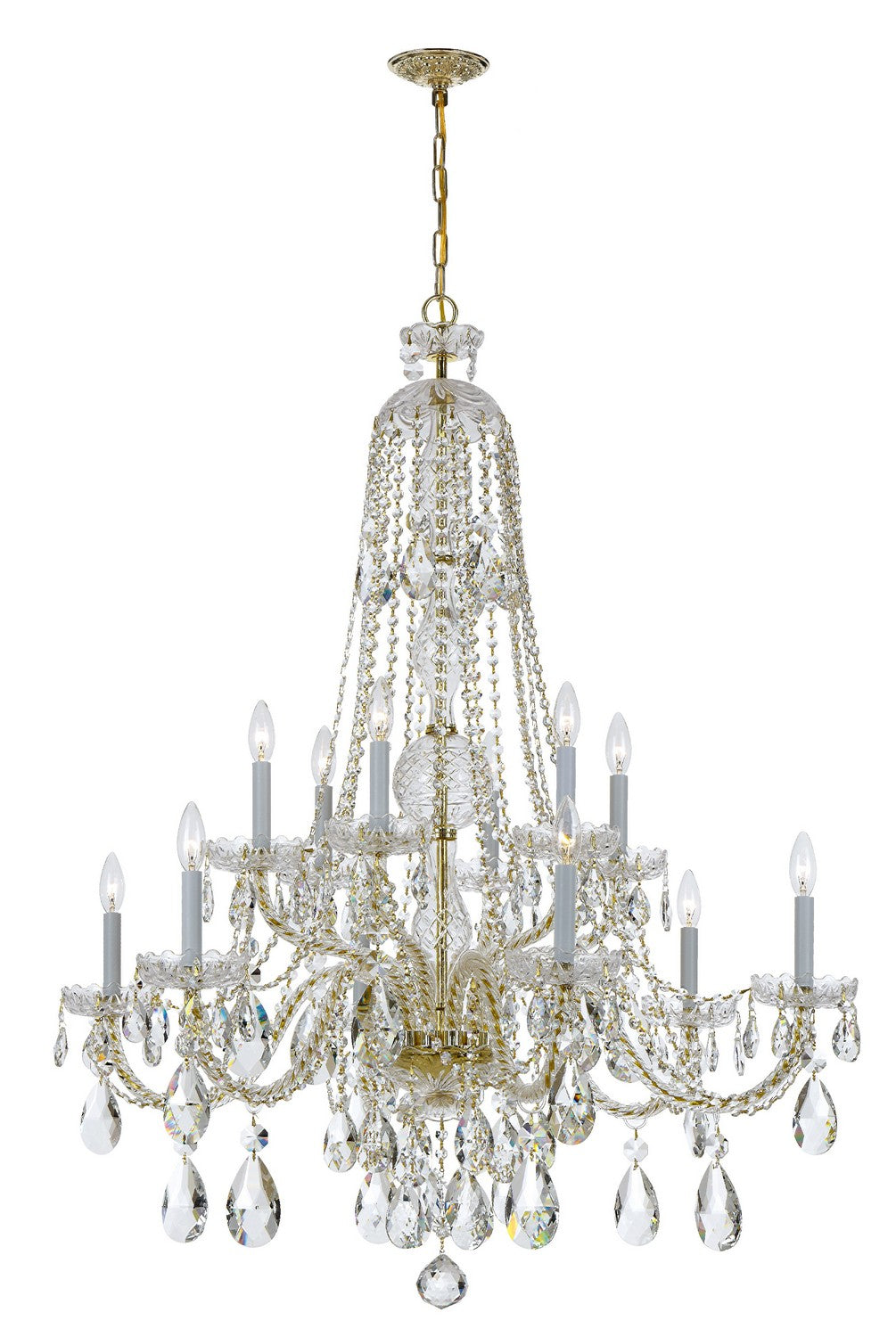 Crystorama - 1112-PB-CL-S - 12 Light Chandelier - Traditional Crystal - Polished Brass