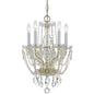 Crystorama - 1129-PB-CL-MWP - Five Light Mini Chandelier - Traditional Crystal - Polished Brass
