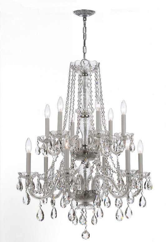 Crystorama - 1137-CH-CL-SAQ - 12 Light Chandelier - Traditional Crystal - Polished Chrome