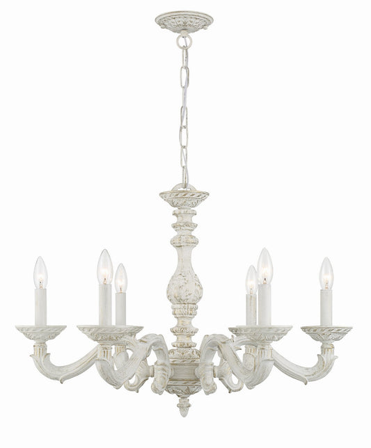 Crystorama - 5126-AW - Six Light Chandelier - Paris Market - Antique White