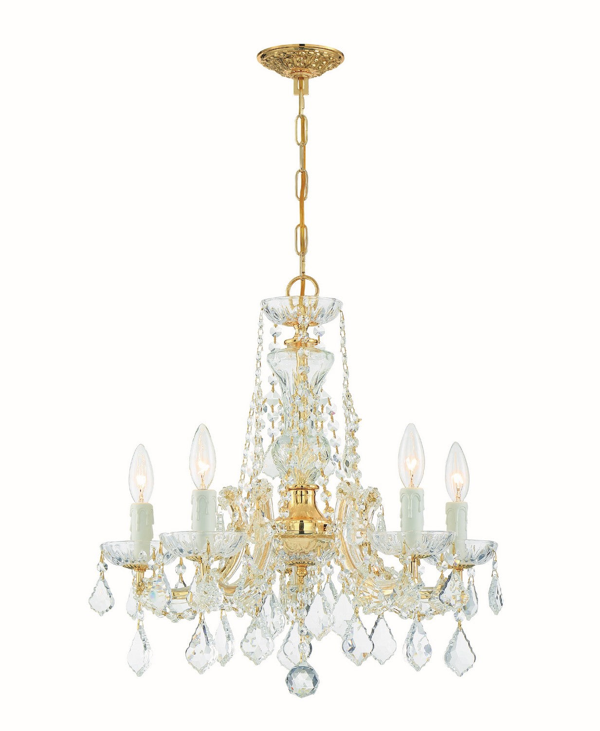 Crystorama - 4476-GD-CL-SAQ - Five Light Chandelier - Maria Theresa - Gold