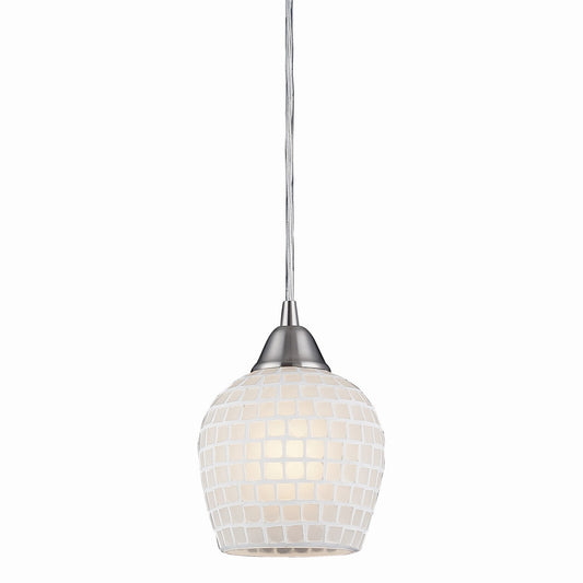 ELK Home - 528-1WHT - One Light Mini Pendant - Fusion - Satin Nickel