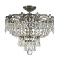 Crystorama - 1483-HB-CL-MWP - Three Light Semi Flush Mount - Majestic - Historic Brass