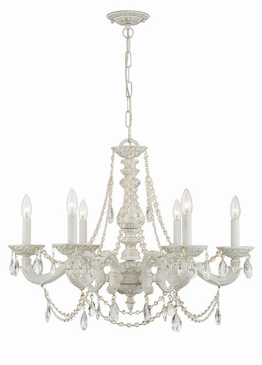 Crystorama - 5026-AW-CL-MWP - Six Light Chandelier - Paris Market - Antique White