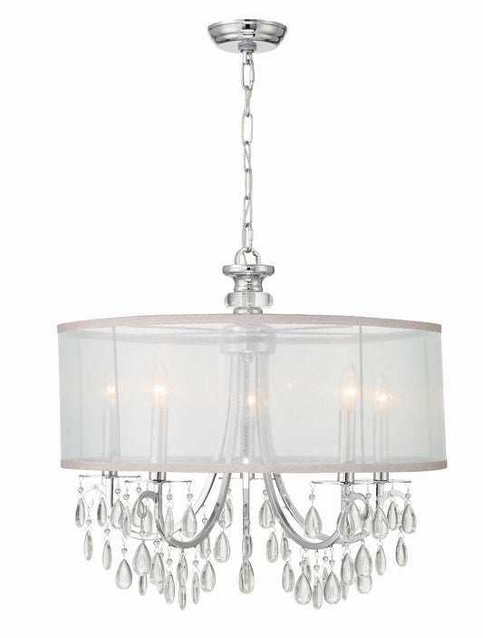 Crystorama - 5625-CH - Five Light Chandelier - Hampton - Polished Chrome