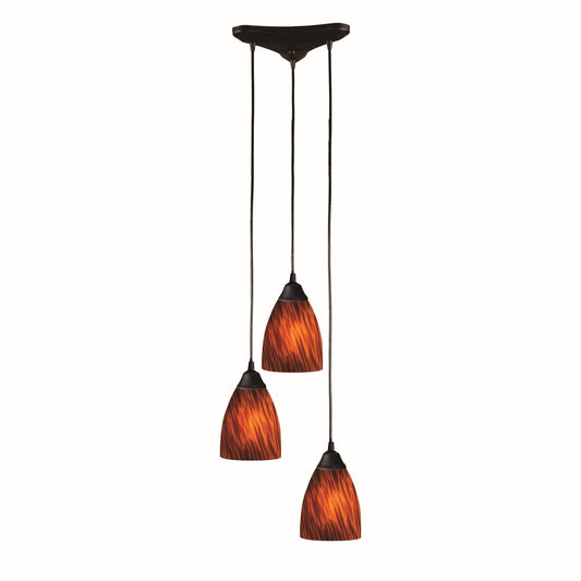 ELK Home - 406-3ES - Three Light Pendant - Classico - Dark Rust