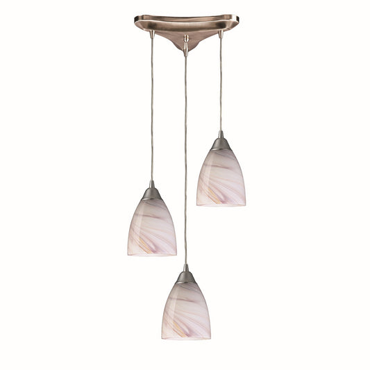ELK Home - 527-3CR - Three Light Pendant - Pierra - Satin Nickel