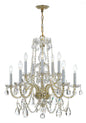 Crystorama - 1130-PB-CL-SAQ - Ten Light Chandelier - Traditional Crystal - Polished Brass