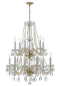 Crystorama - 1137-PB-CL-MWP - 12 Light Chandelier - Traditional Crystal - Polished Brass