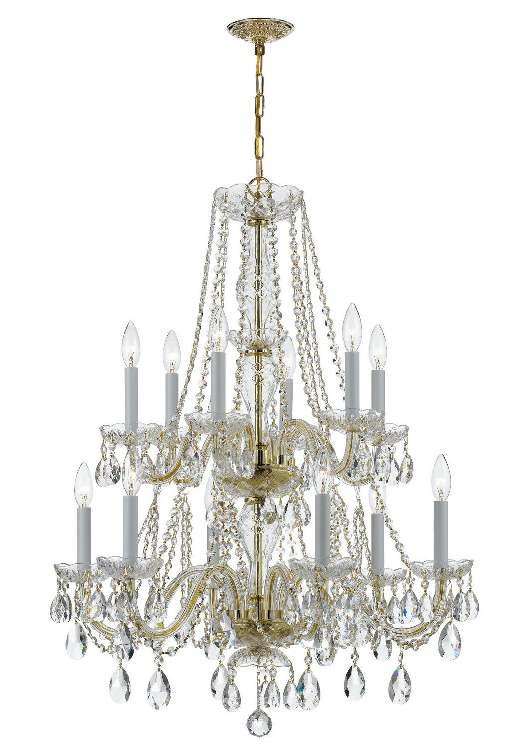 Crystorama - 1137-PB-CL-S - 12 Light Chandelier - Traditional Crystal - Polished Brass