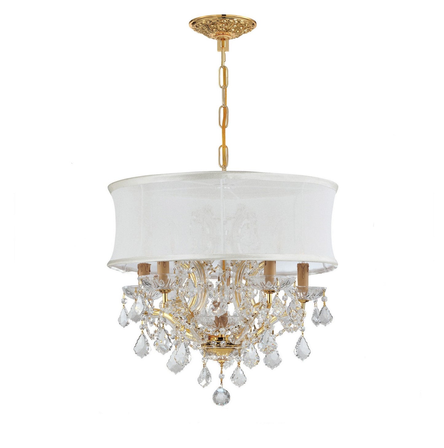 Crystorama - 4415-GD-SMW-CLM - Six Light Chandelier - Brentwood - Gold