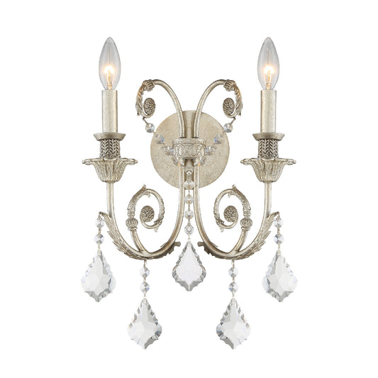 Crystorama - 5112-OS-CL-MWP - Two Light Wall Sconce - Regis - Olde Silver