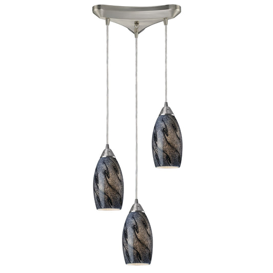ELK Home - 20001/3SG - Three Light Pendant - Galaxy - Satin Nickel