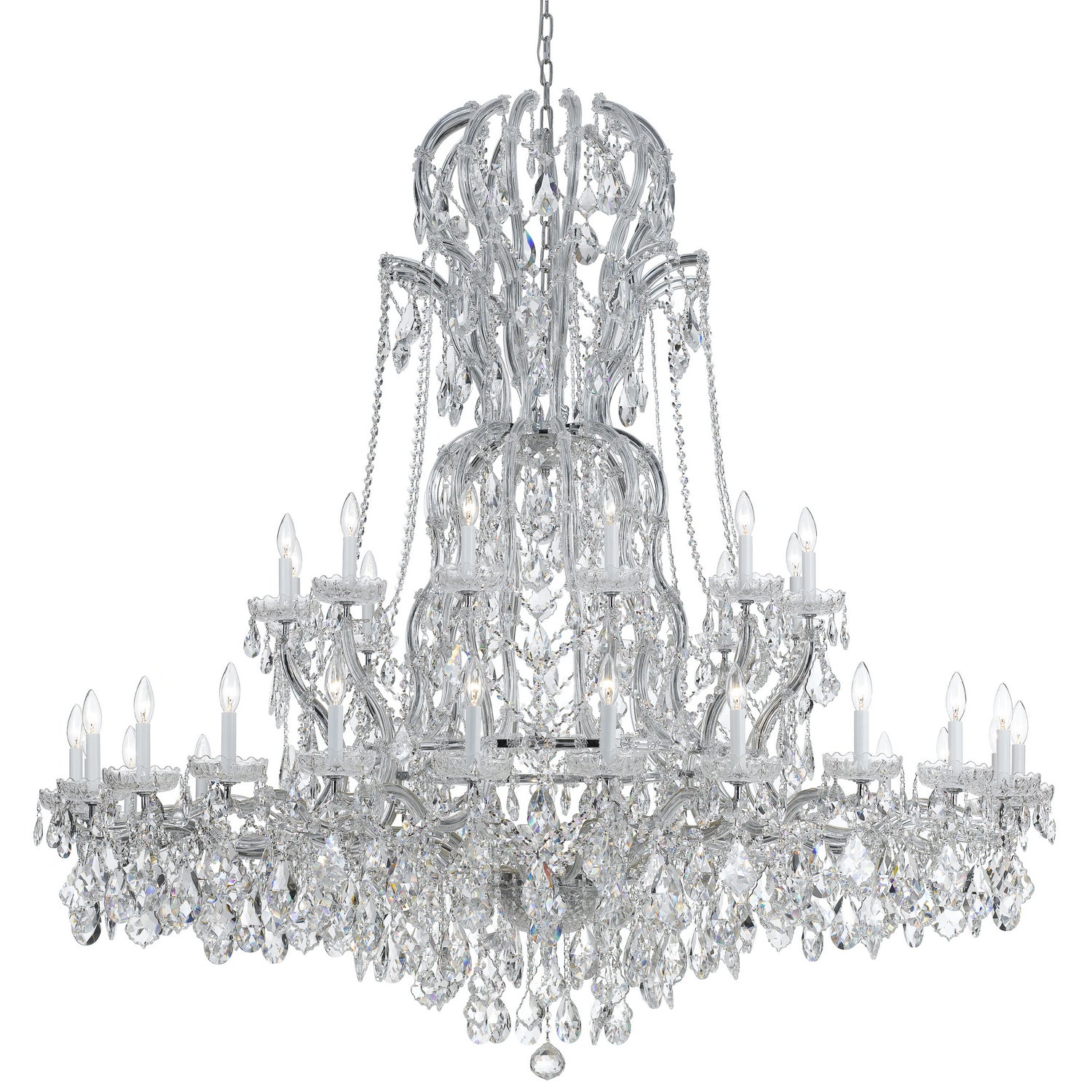 Crystorama - 4460-CH-CL-SAQ - 37 Light Chandelier - Maria Theresa - Polished Chrome