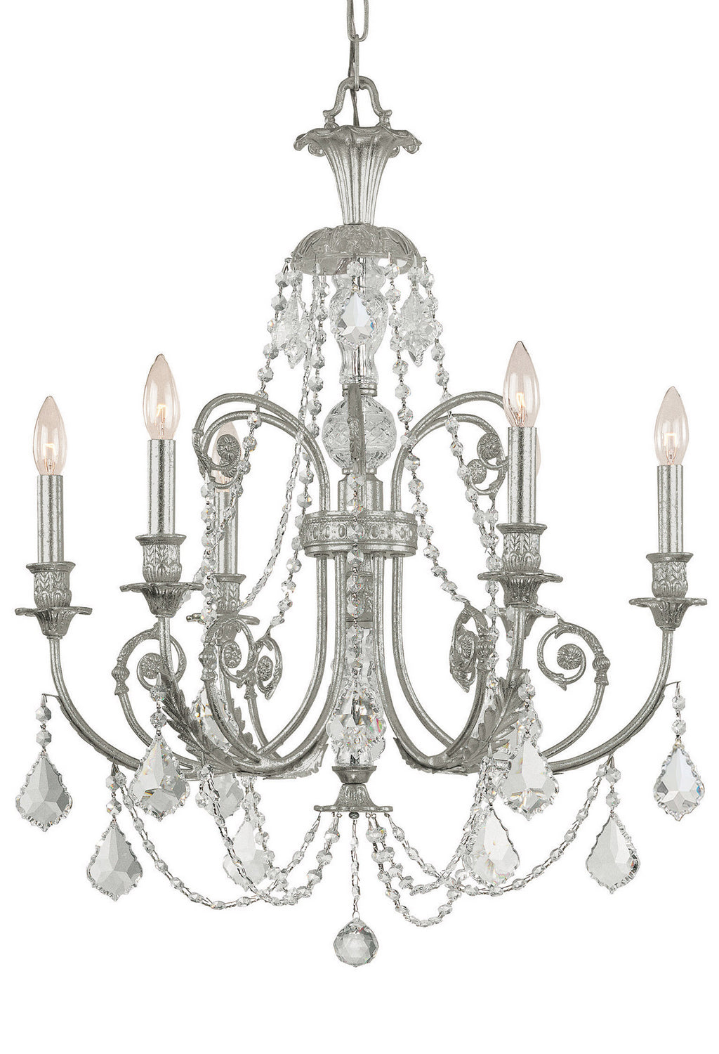 Crystorama - 5116-OS-CL-SAQ - Six Light Chandelier - Regis - Olde Silver