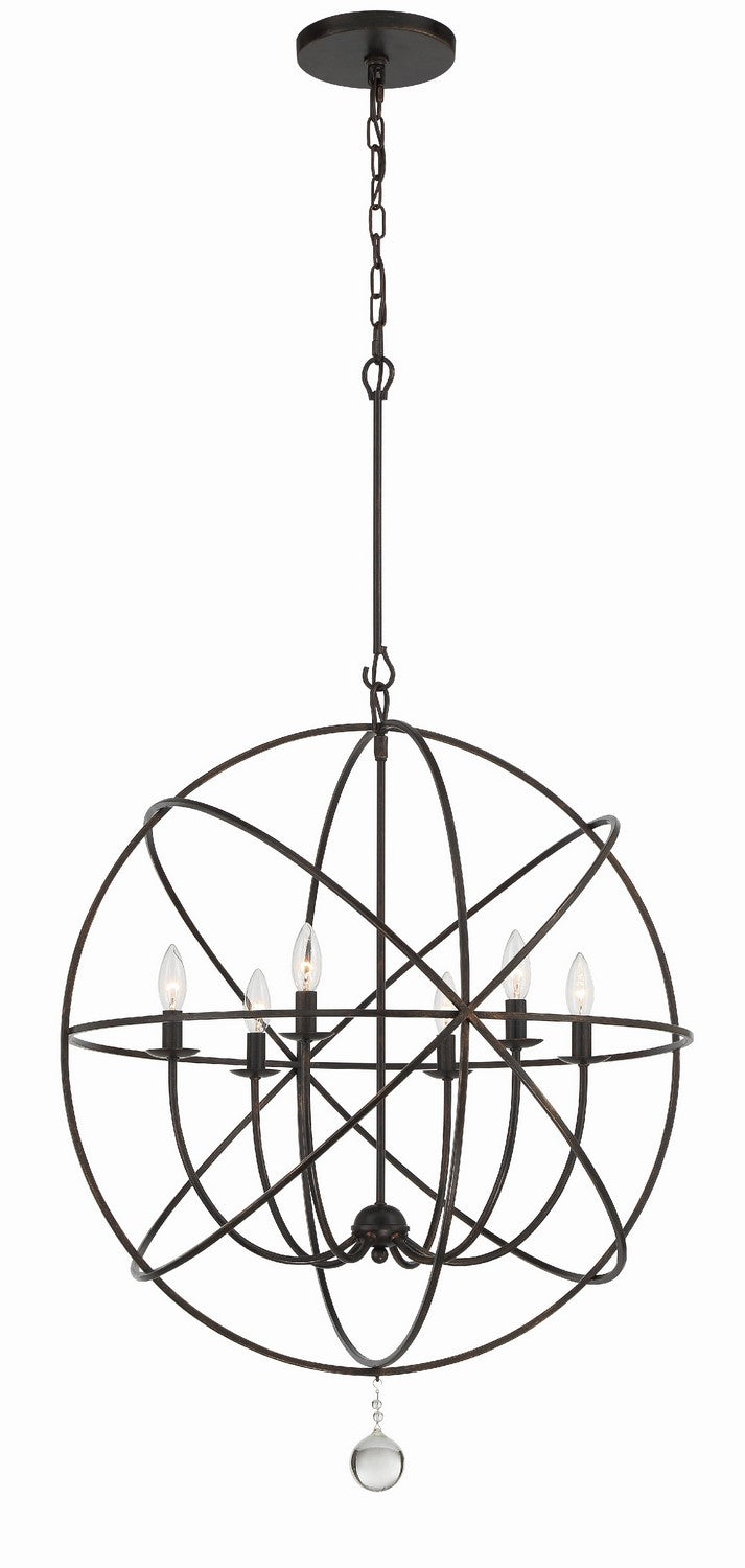 Crystorama - 9228-EB - Six Light Chandelier - Solaris - English Bronze