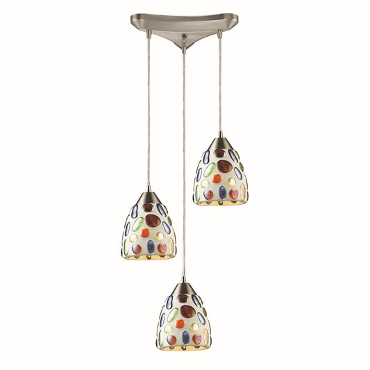 ELK Home - 542-3 - Three Light Pendant - Gemstone - Satin Nickel
