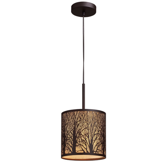 ELK Home - 31073/1 - One Light Mini Pendant - Woodland Sunrise - Aged Bronze