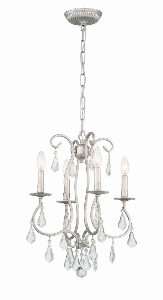 Crystorama - 5014-OS-CL-MWP - Four Light Mini Chandelier - Ashton - Olde Silver