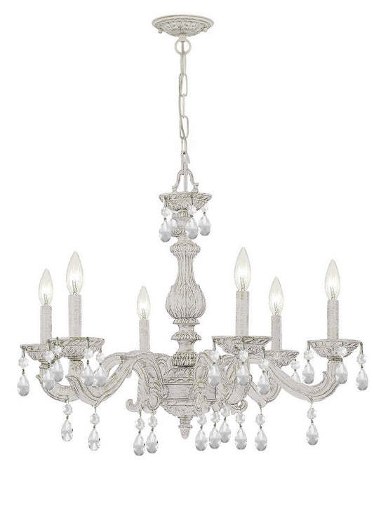 Crystorama - 5036-AW-CL-SAQ - Six Light Chandelier - Paris Market - Antique White