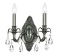 Crystorama - 5562-PW-CL-MWP - Two Light Wall Sconce - Dawson - Pewter