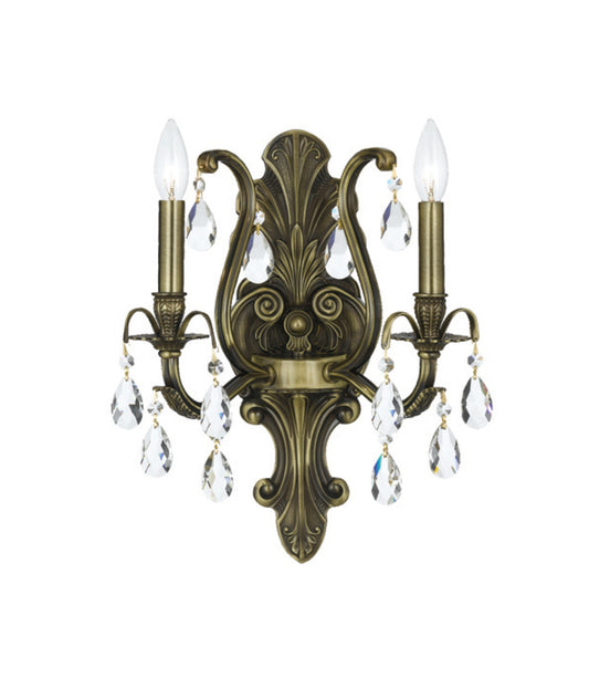 Crystorama - 5563-AB-CL-SAQ - Two Light Wall Sconce - Dawson - Antique Brass