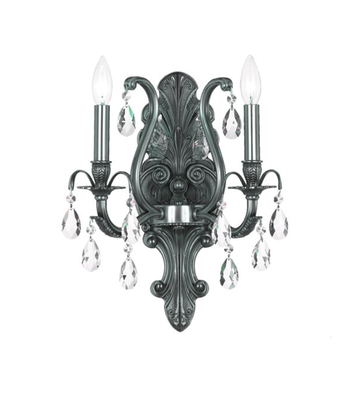 Crystorama - 5563-PW-CL-S - Two Light Wall Sconce - Dawson - Pewter