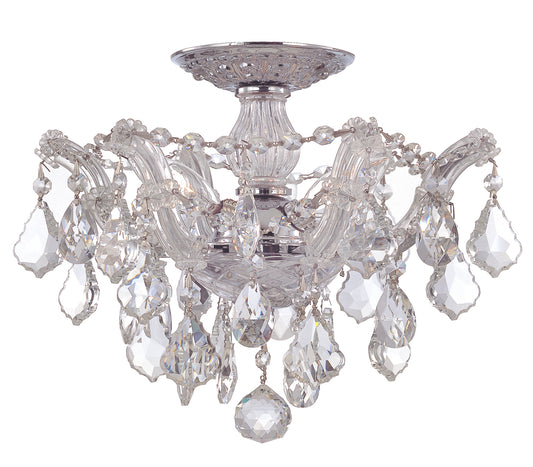 Crystorama - 4430-CH-CL-S - Three Light Semi Flush Mount - Maria Theresa - Polished Chrome