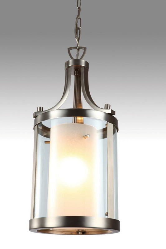 DVI Lighting - DVP9010BN-OP - One Light Pendant - Essex - Buffed Nickel With Half Opal Glass