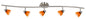 Cal Lighting - SL-954-5-BS/AMS - Five Light Pendant - Serpentine - Brushed Steel