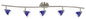 Cal Lighting - SL-954-5-BS/BLS - Five Light Pendant - Serpentine - Brushed Steel