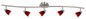 Cal Lighting - SL-954-5-BSBRED - Five Light Pendant - Serpentine - Brushed Steel