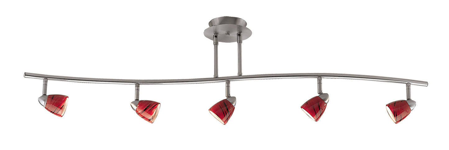 Cal Lighting - SL-954-5-BS/RDS - Five Light Pendant - Serpentine - Brushed Steel