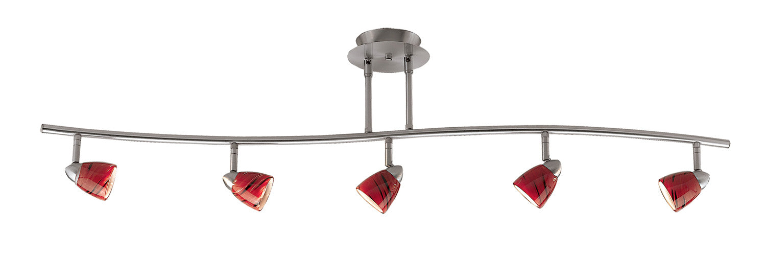 Cal Lighting - SL-954-5-BS/RDS - Five Light Pendant - Serpentine - Brushed Steel