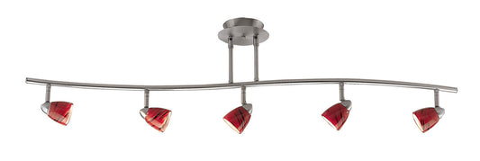 Cal Lighting - SL-954-5-BS/RDS - Five Light Pendant - Serpentine - Brushed Steel