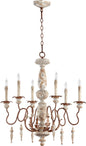 Quorum - 6052-6-56 - Six Light Chandelier - La Maison - Manchester Grey w/ Rust Accents