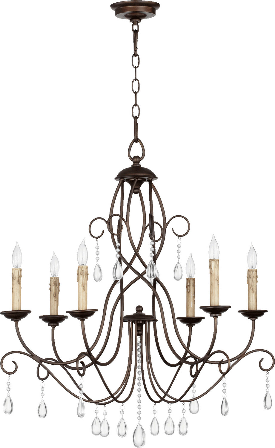 Quorum - 6116-6-86 - Six Light Chandelier - Cilia - Oiled Bronze