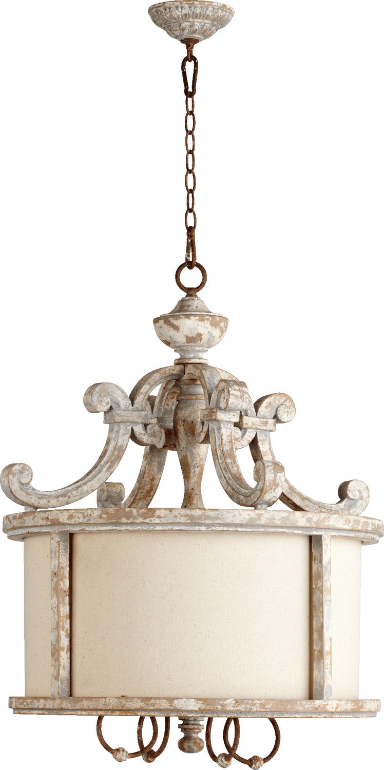 Quorum - 8052-4-56 - Four Light Pendant - La Maison - Manchester Grey w/ Rust Accents