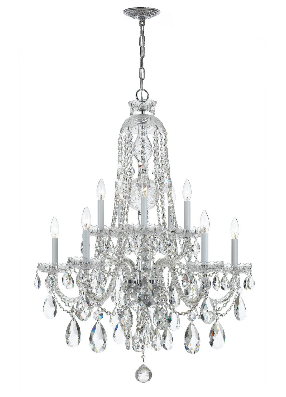 Crystorama - 1110-CH-CL-S - Ten Light Chandelier - Traditional Crystal - Polished Chrome