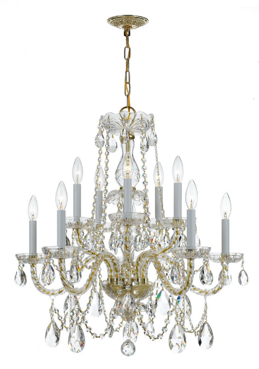 Crystorama - 1130-PB-CL-MWP - Ten Light Chandelier - Traditional Crystal - Polished Brass