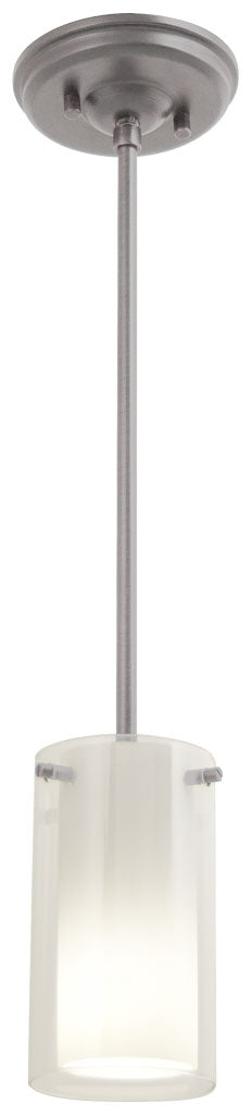 DVI Lighting - DVP9019BN-OP - One Light Mini-Pendant - Essex - Buffed Nickel With Half Opal Glass