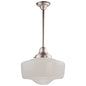 DVI Lighting - DVP7521SN - One Light Pendant - Schoolhouse - Satin Nickel With True Opal Glass