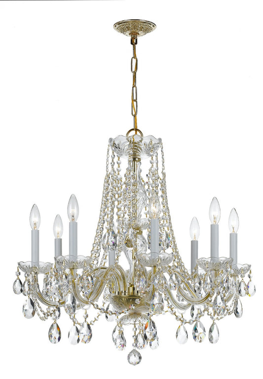 Crystorama - 1138-PB-CL-S - Eight Light Chandelier - Traditional Crystal - Polished Brass