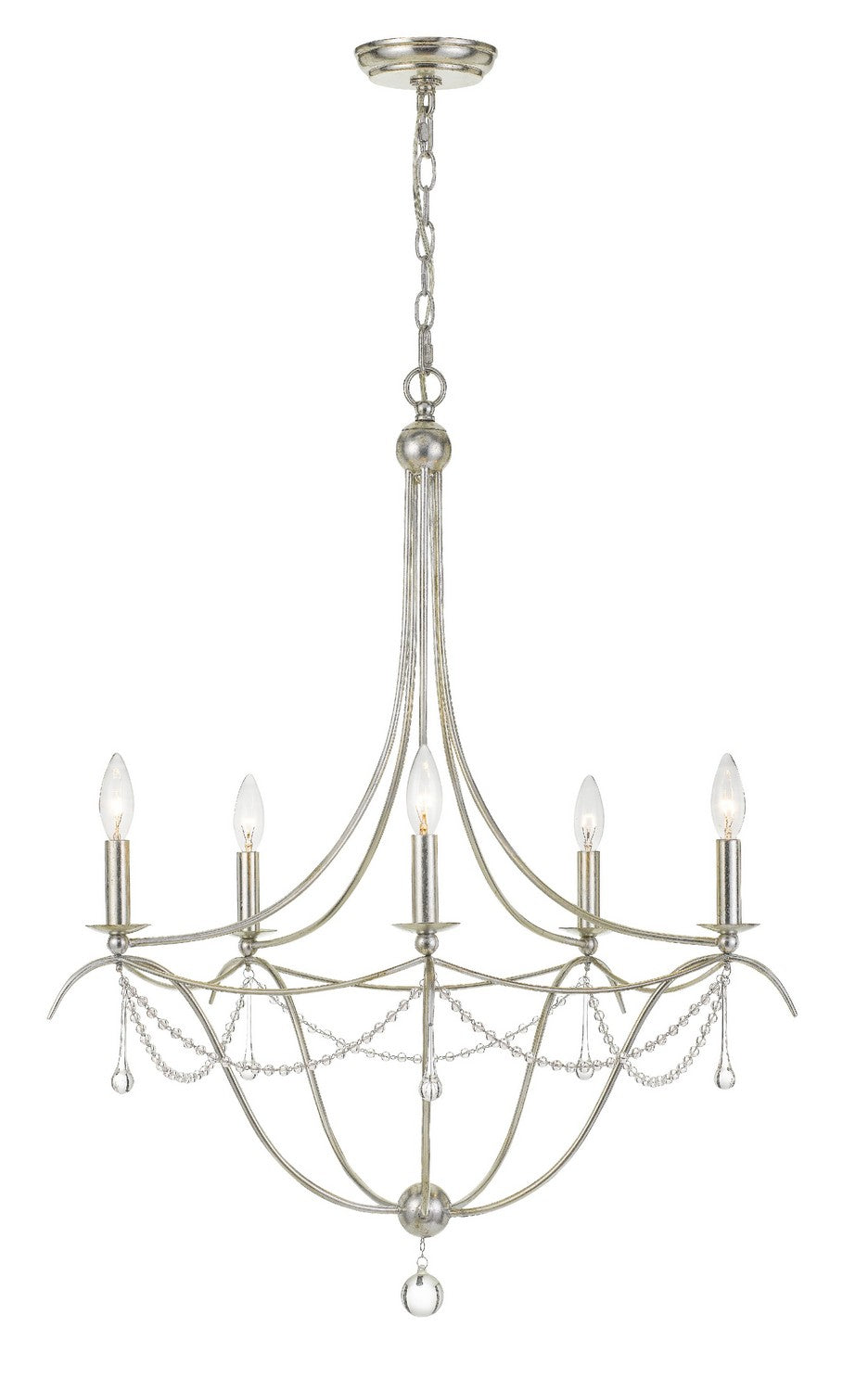 Crystorama - 425-SA - Five Light Chandelier - Metro - Antique Silver