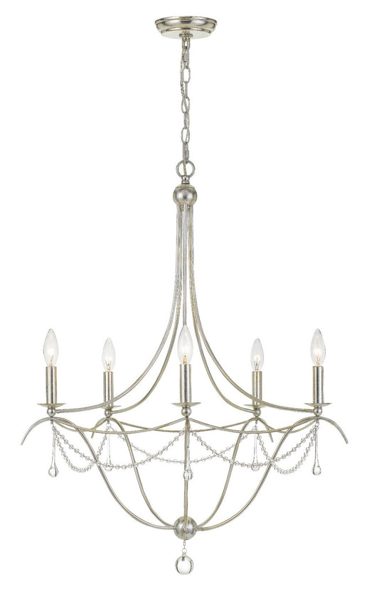 Crystorama - 425-SA - Five Light Chandelier - Metro - Antique Silver