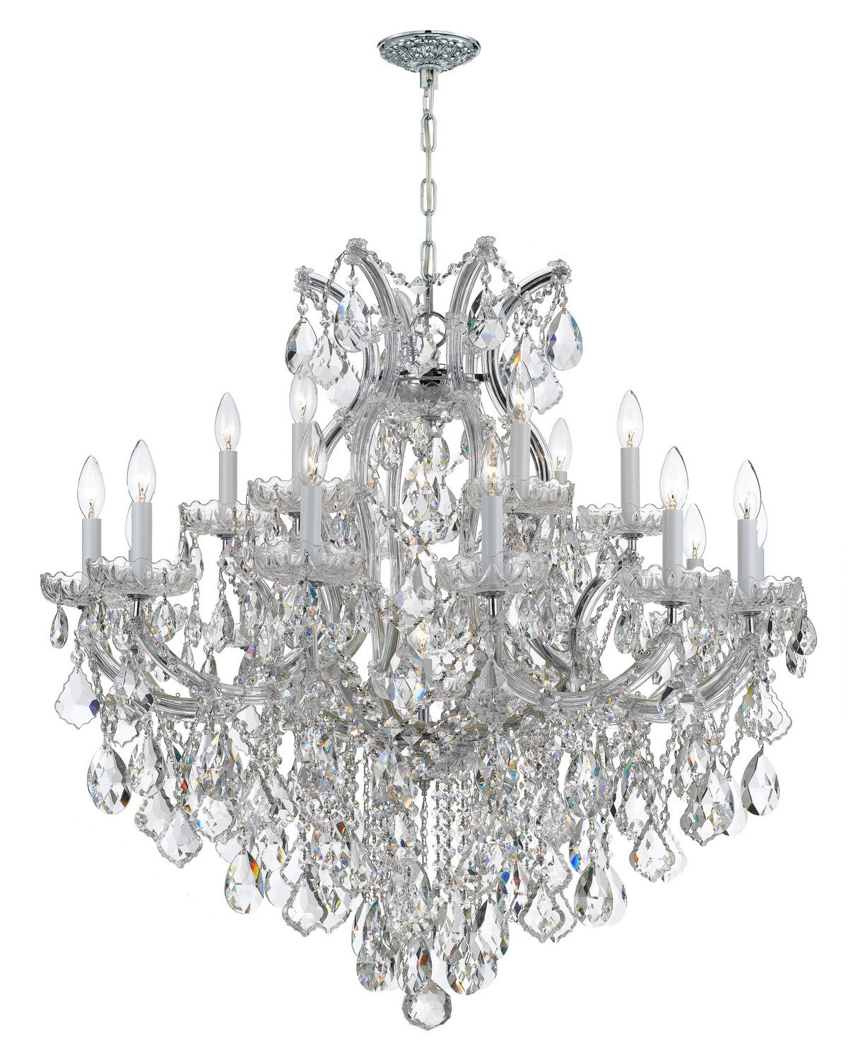 Crystorama - 4418-CH-CL-SAQ - 19 Light Chandelier - Maria Theresa - Polished Chrome